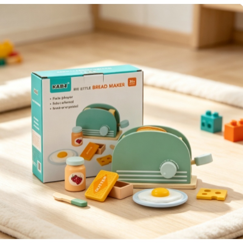 Kids Toys Kitchen Set - Деревянный игрушечный тостер для детей, набор