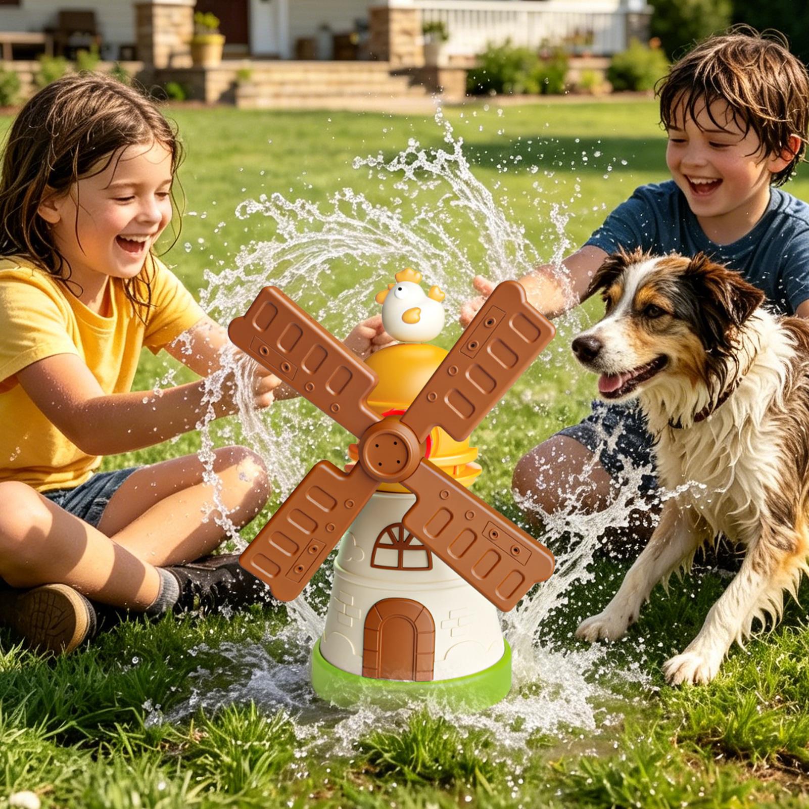 Kids Yard Toys - Детский вращающийся разбрызгиватель-ветряк для сада, двора,