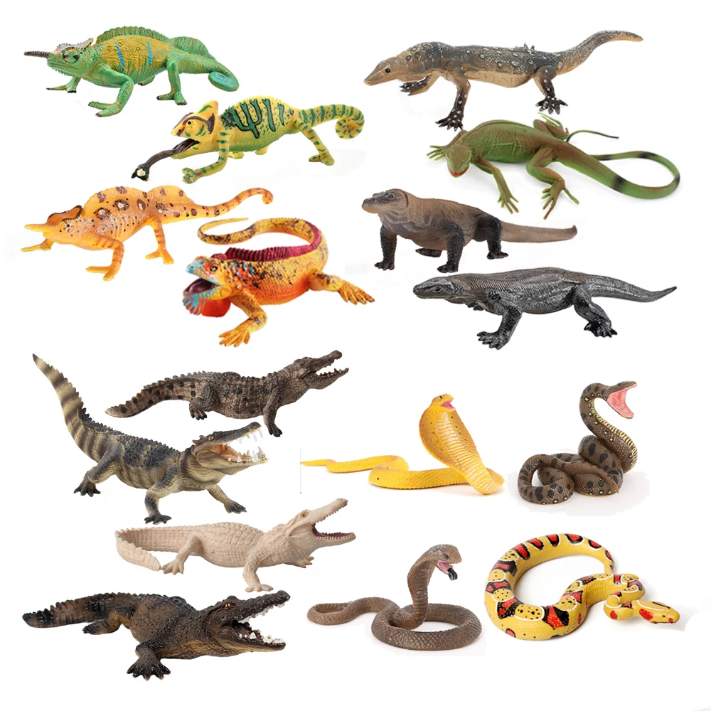 Kids Toys Reviews - Пластиковая фигурка-хамелеон: игрушка-игуана, крокодил, ящерица, рептилия,